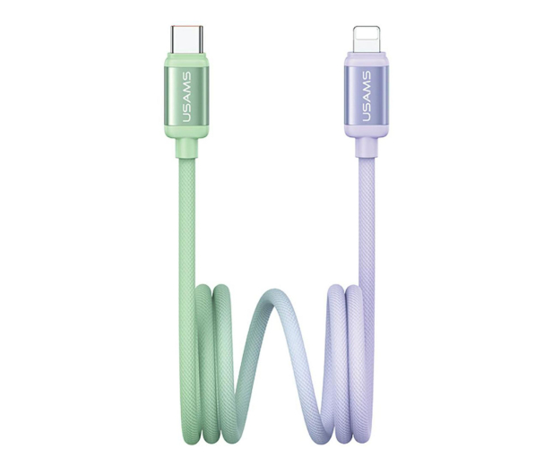 USAMS Kabel 30W USB-C/Lightning 1,2m zielono fioletowy - 1569063 - zdjęcie